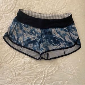 Lululemon Speed Up Shorts Blue Tie Dye